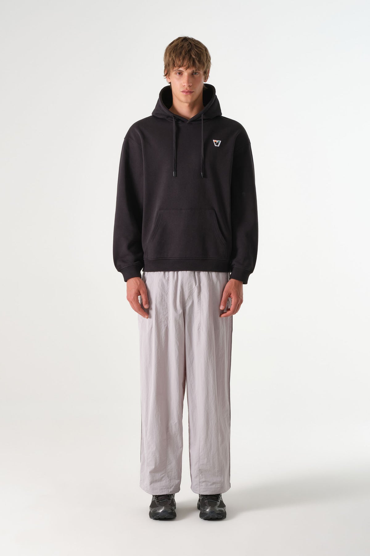 Logo Patch Hoodie Black