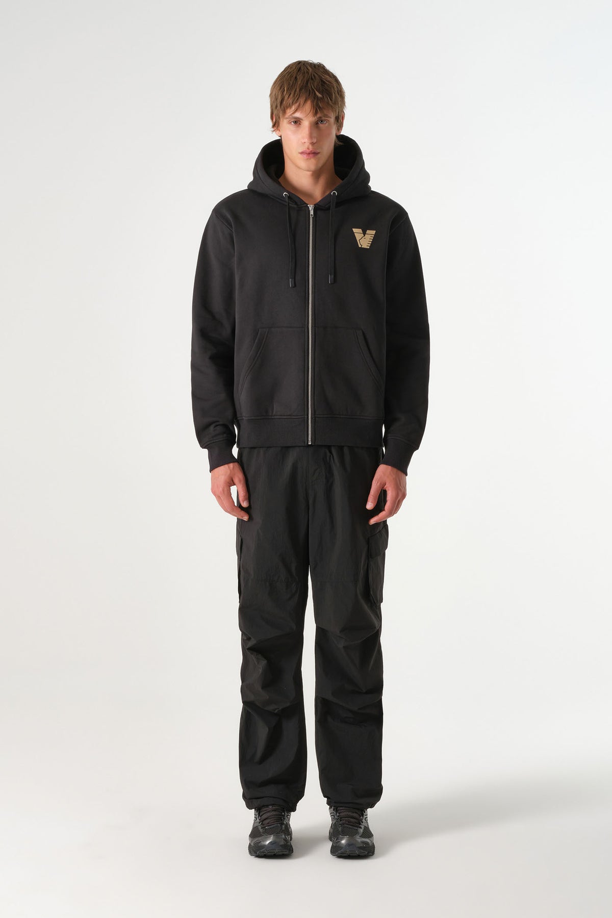 Logo Zip-up Hoodie Black